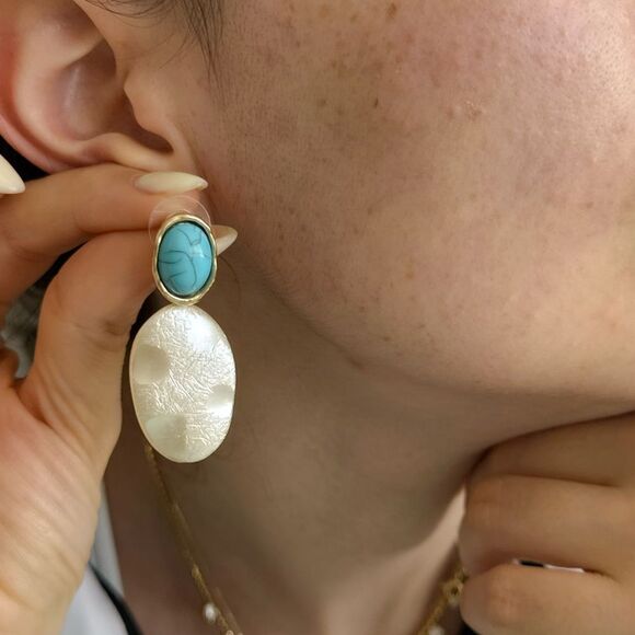 Pearl drop Earrings A953 - Picture 3 of 4